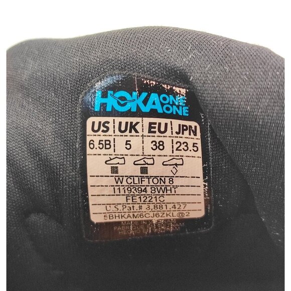 Hoka One One Women's Clifton 8 Black Mesh Low-top Sneaker Size 6.5B US - Picture 9 of 11